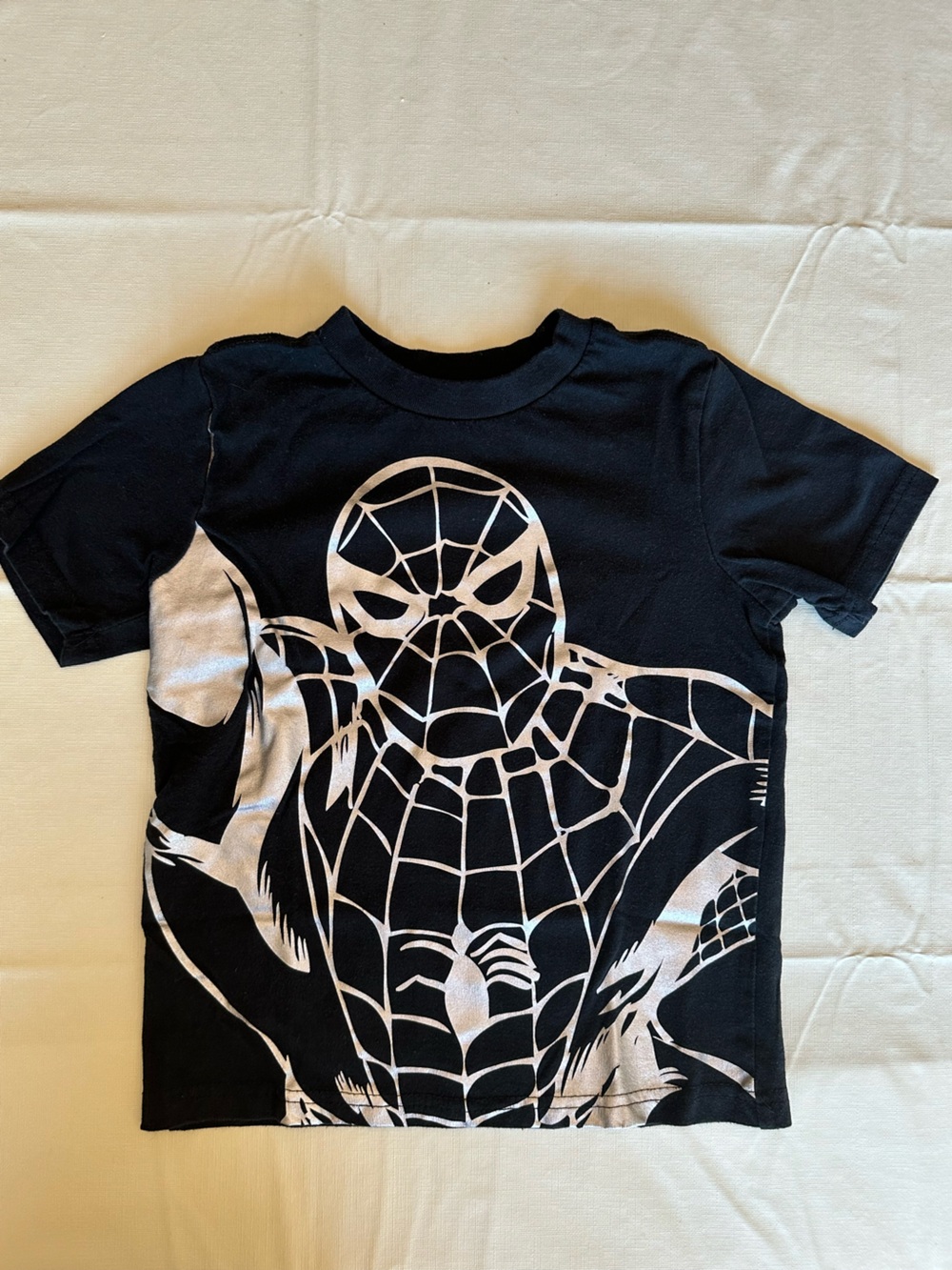 Marvel Black Tee with Silver Spider Graphic